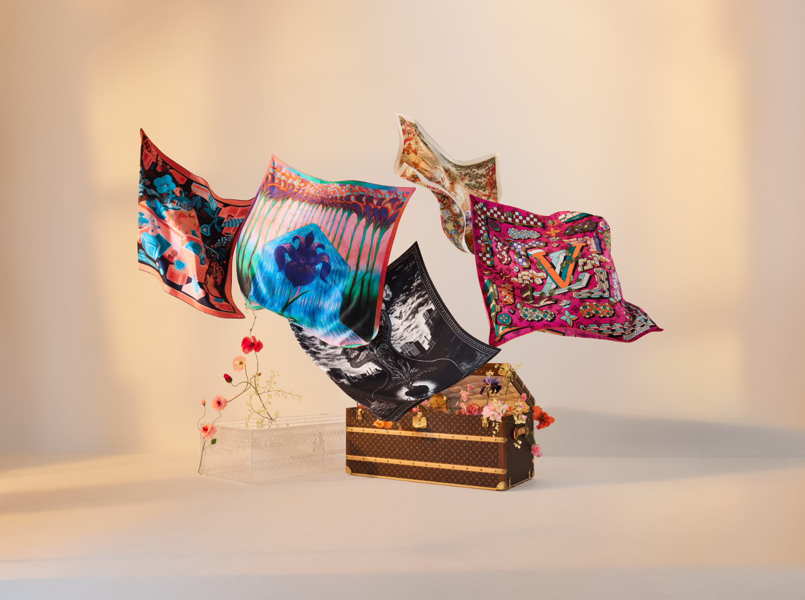 LOUIS VUITTON PRESENTS A NEW COLLECTION OF SILK SCARVES — Numéro